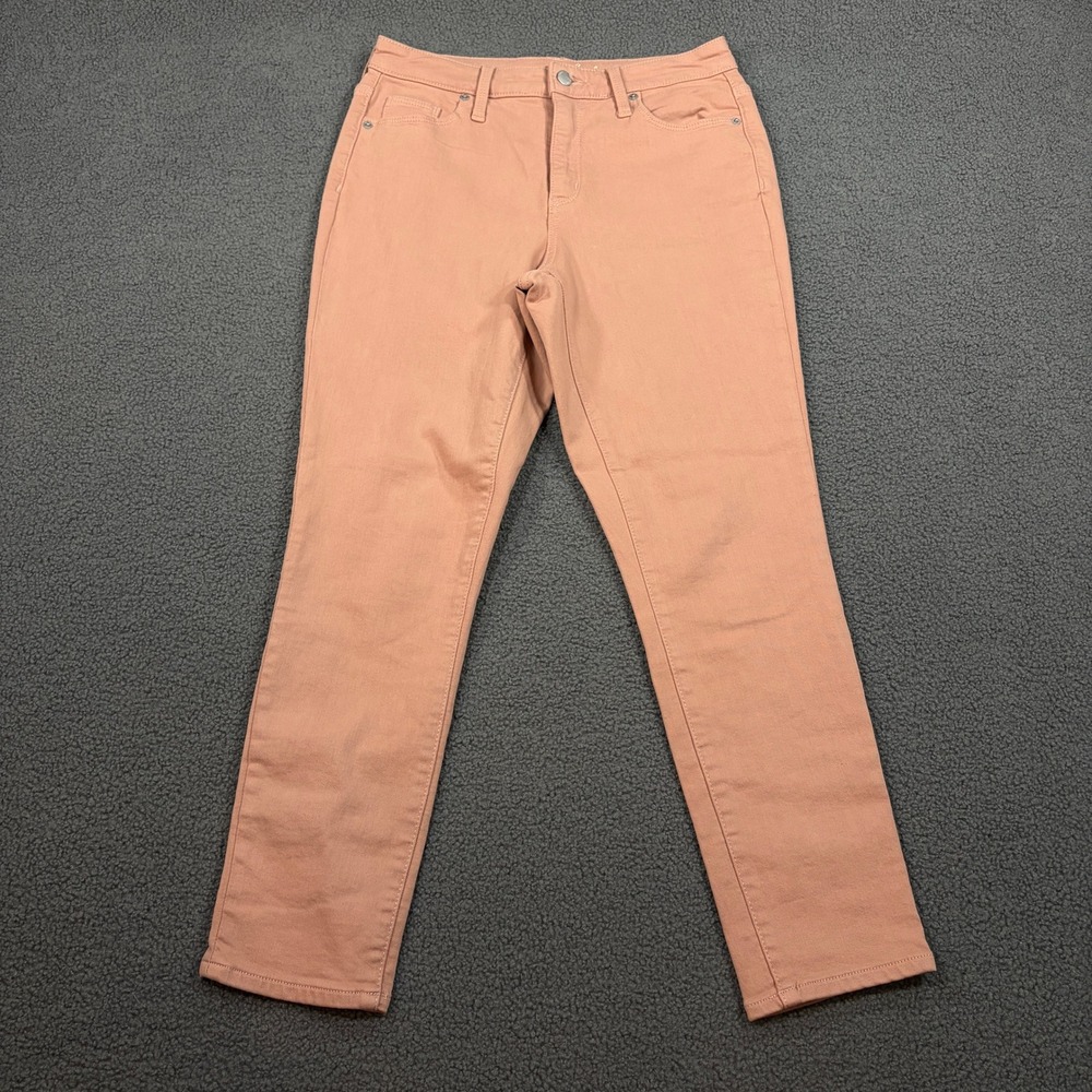 Universal Thread Pants Womens 6/28 Pink Peach Straight High Rise Stretch 8822